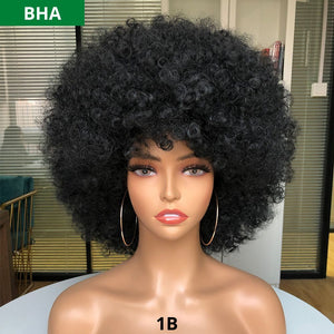 BELA HAIR AFRO - Peruca Sintética Black Power Com Franja