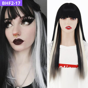 BELA HAIR FRAN 2 - Peruca Sintética Longo Liso Com Franja