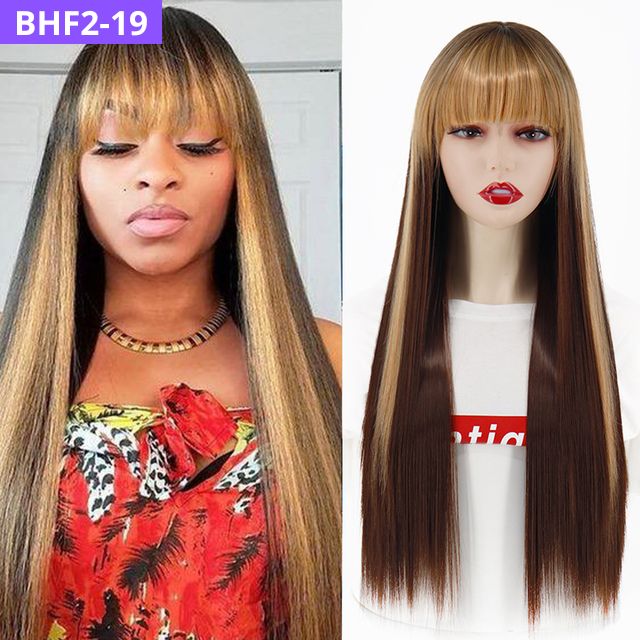 BELA HAIR FRAN 2 - Peruca Sintética Longo Liso Com Franja