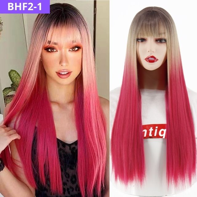 BELA HAIR FRAN 2 - Peruca Sintética Longo Liso Com Franja