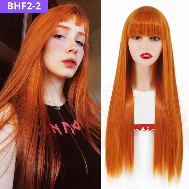 BELA HAIR FRAN 2 - Peruca Sintética Longo Liso Com Franja