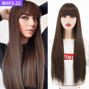 BELA HAIR FRAN 2 - Peruca Sintética Longo Liso Com Franja