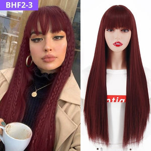 BELA HAIR FRAN 2 - Peruca Sintética Longo Liso Com Franja