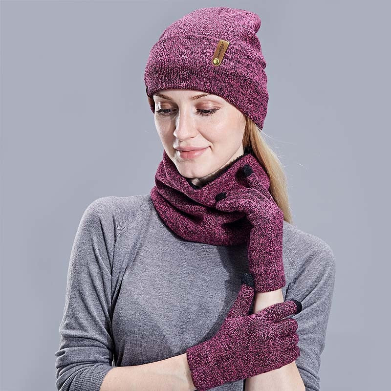 TRIO HOT POWER 2 - Combo de Inverno Gorro Cachecol e Luvas