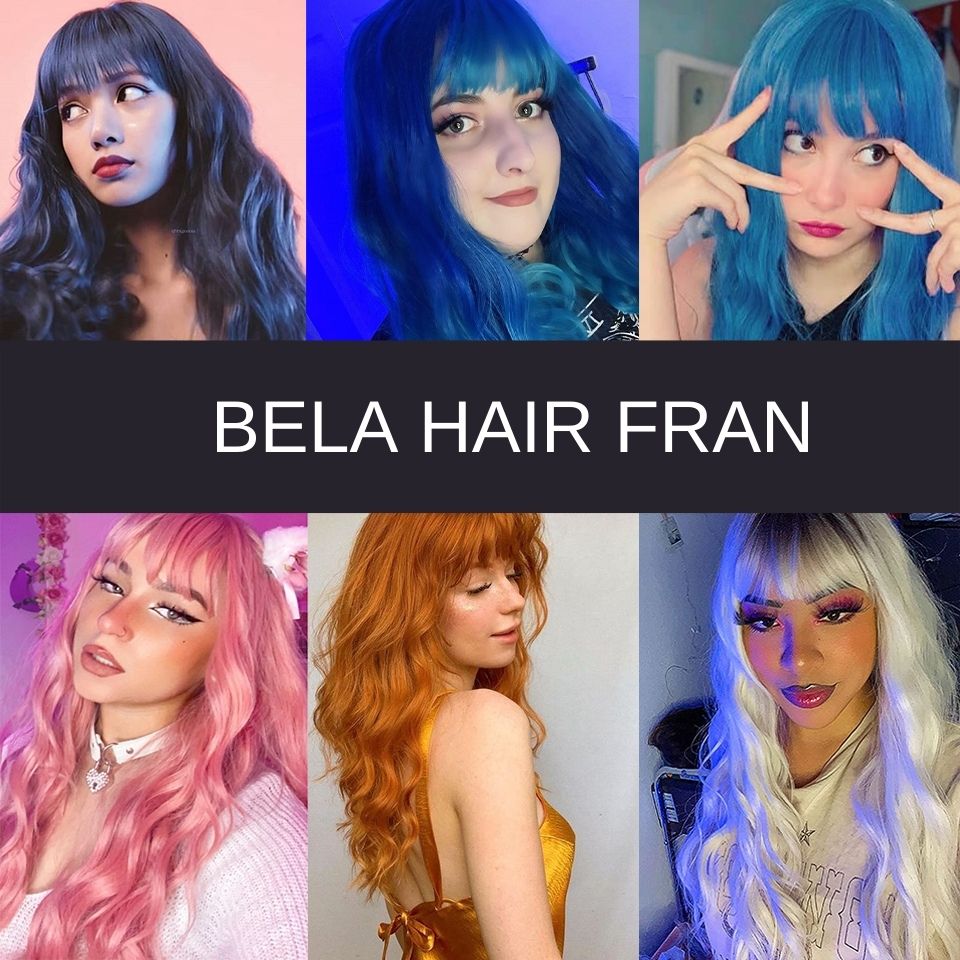 BELA HAIR FRAN - Peruca Sintética Cabelo Longo Ondulado Com Franja