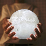 Luminária Lua USB 3D 16 Cores - Abajur Lua - Ajuste de Cores e Intensidade - Frete Gratis