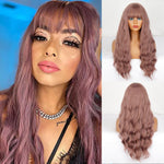 BELA HAIR FRAN - Peruca Sintética Cabelo Longo Ondulado Com Franja