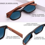 Óculos de Sol Masculino Armação em Madeira - Frete Gratis